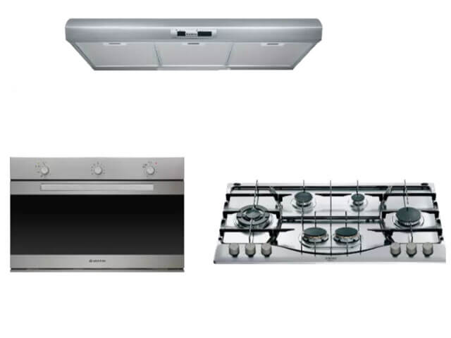 بوتاجاز 6 شعلة بلت ان اريستون 90 سم ( فرن + مسطح + شفاط)