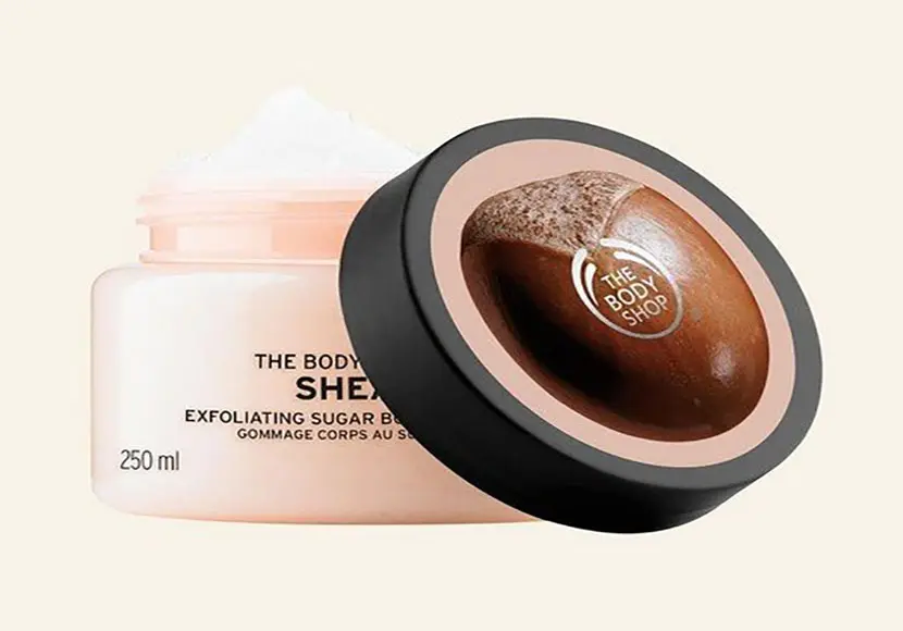 كريم ذا بودي شوب مقشر الجسم بالسكر من تشكيلة زبدة الشيا