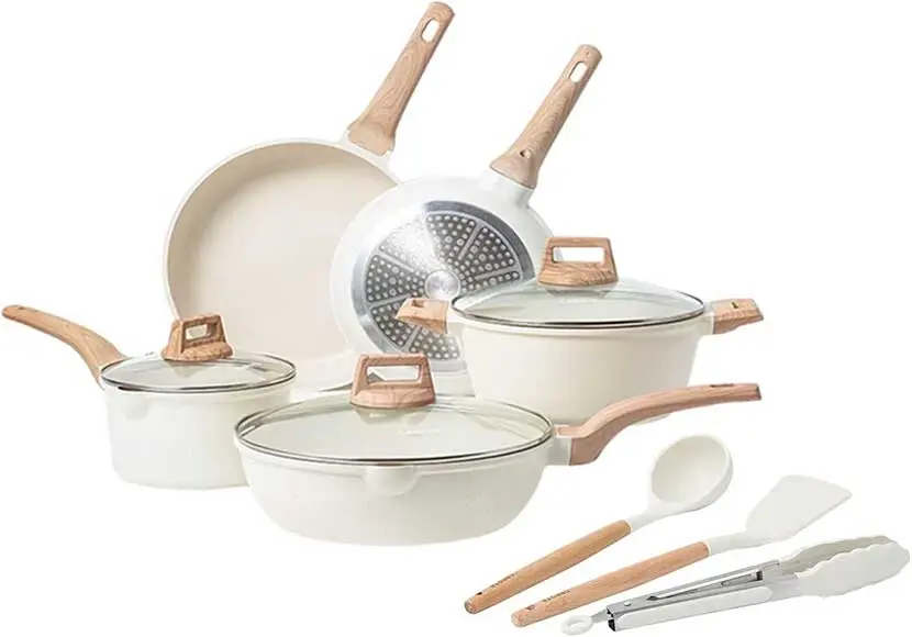 طقم قدور جرانيت اصلي غير لاصقة من كاروت متنوعة